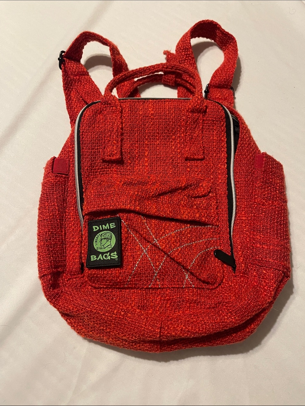 Red Woven Mini Backpack - Women's Mini Bag
